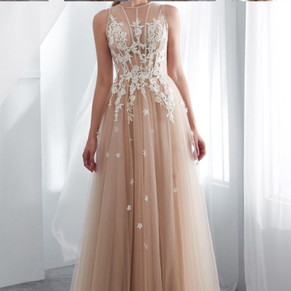 Champagne Tulle Dress - Picture 6 of 8